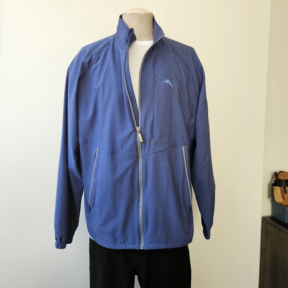 Tommy Bahama Men's Blue Windbreaker Jacket